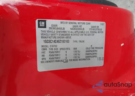 2008 Chevrolet Silverado 1500 Lt1 z USA, uszkodzony, nr VIN 1GCEC14C48Z195163